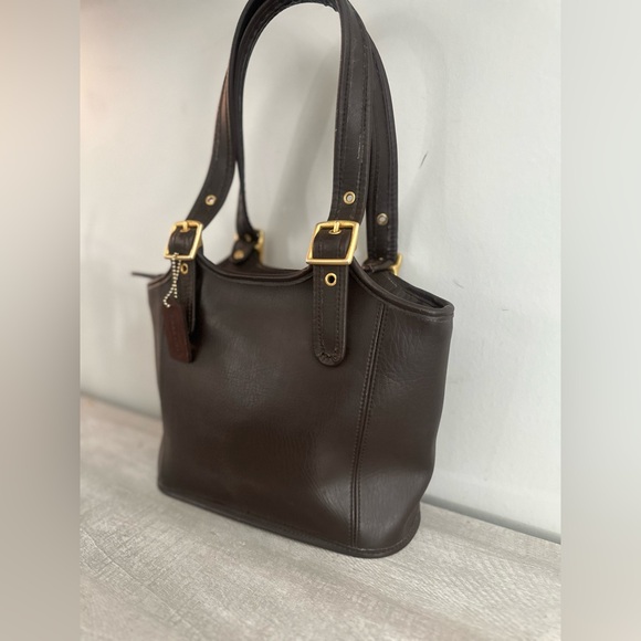 Vintage Coach Legacy Shopper 9086 Black Leather Satchel Zip Shoulder Bag Purse - Picture 1 of 11